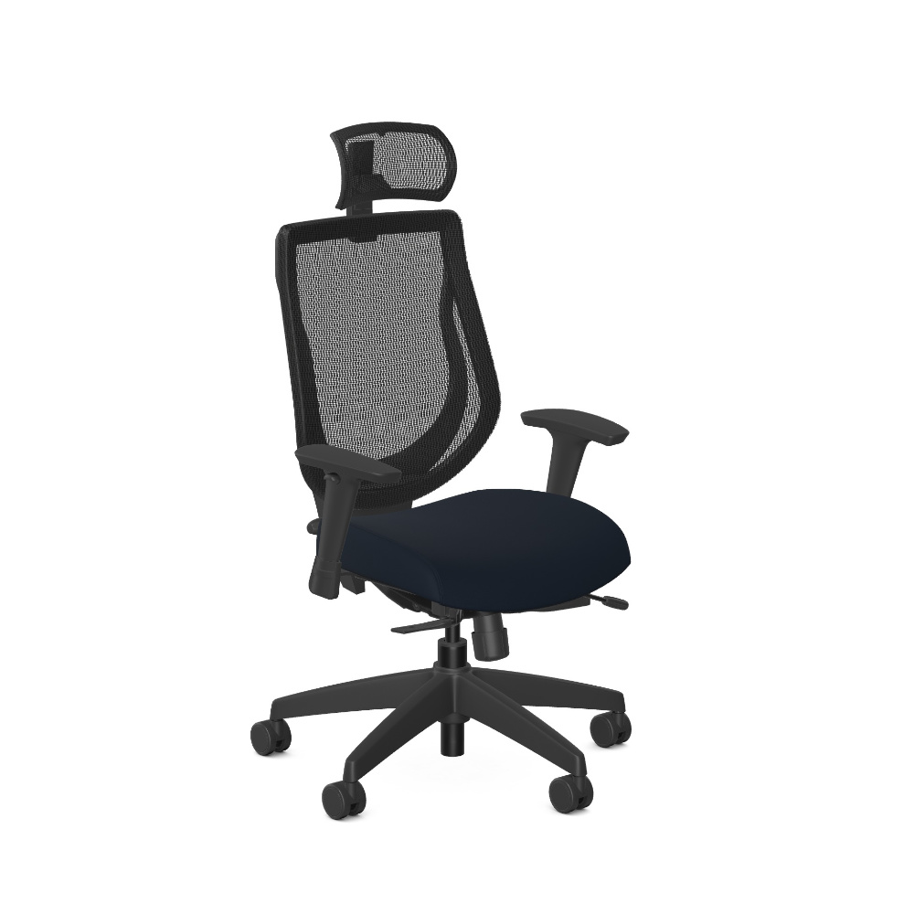 Allseating You too task chair with headrest black frame oasis bay fabric