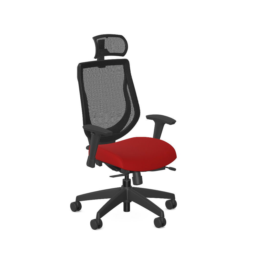 Allseating You too mid back task chair with headrest black frame oasis red sea fabric 85040-T2-BKN-3EB-LH-SS-HR-KD-AS-F-OREDSEA
