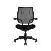 Humanscale Liberty Chair quickship version in all black using fourtis black fabric - front view
