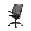 Humanscale Liberty Chair quickship version in all black using fourtis black fabric - back view