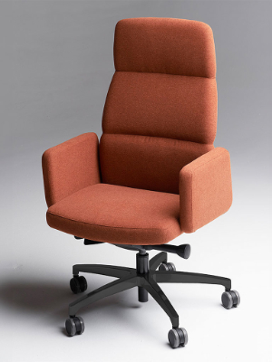 via seating vero executive chair fully upholstered in a light maroon fabric